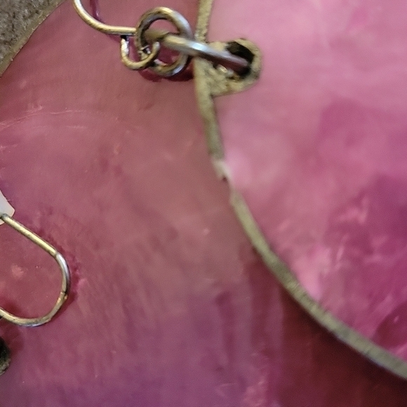 3/$20 Pink Jumbo Shell Beach Circle Earrings - Picture 3 of 6